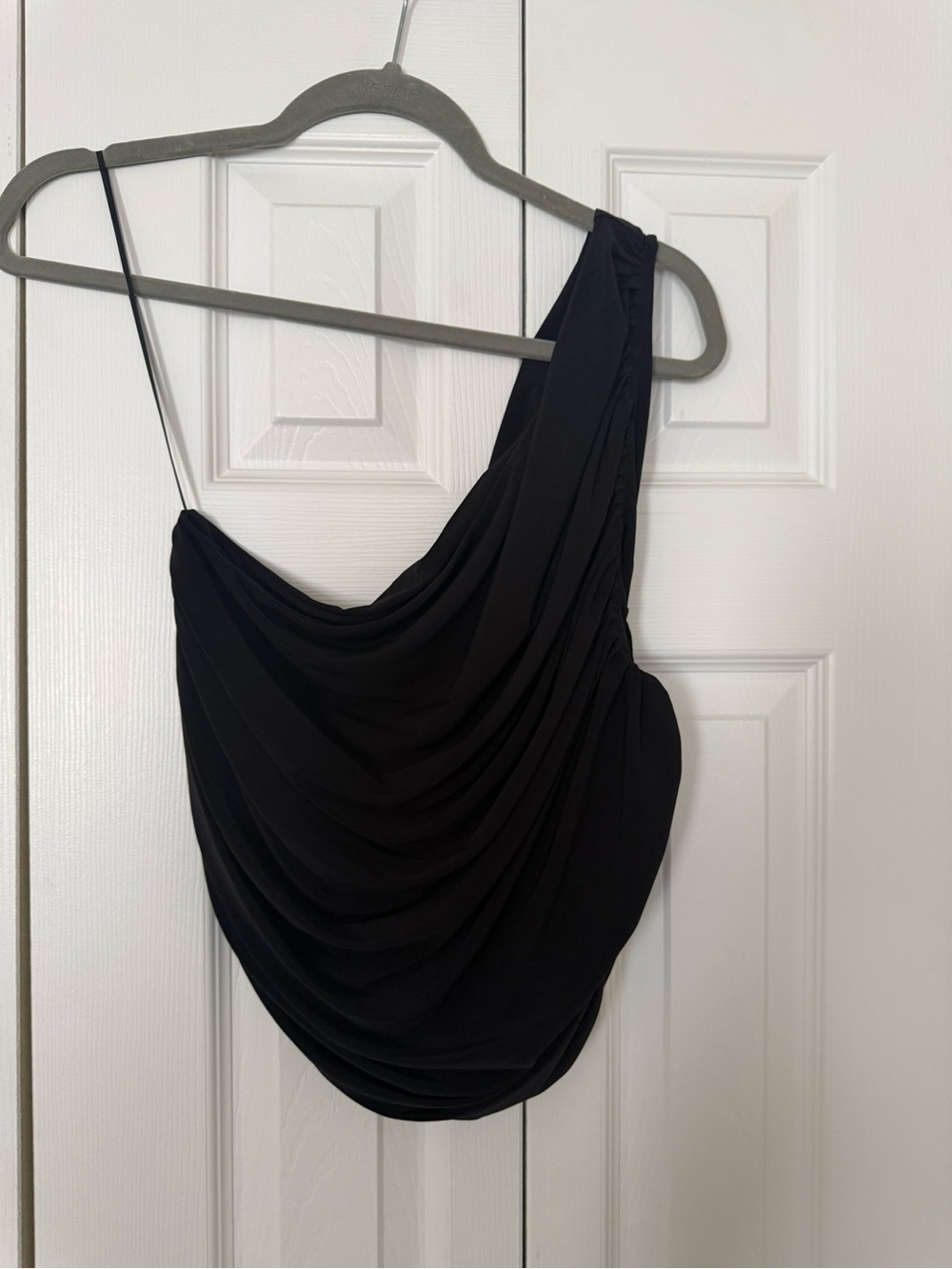 Express Black One-Shoulder Draped Women's Top (matching skirt also listed)